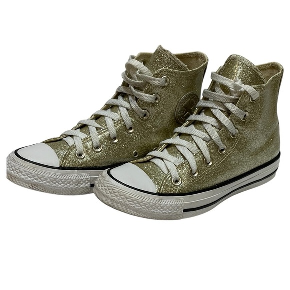 💥SALE💥CONVERSE WOMENS All-STAR CHUCK TAYLOR GOLD HIGHTOP SNEAKERS SZ 6 - Picture 7 of 12